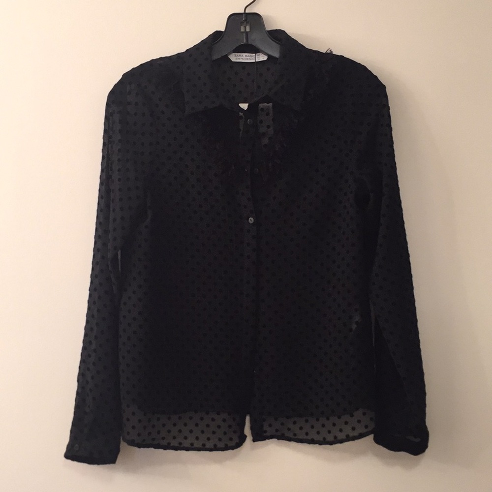 Zara Polka for black blouse. Xs - Picture 6 of 8